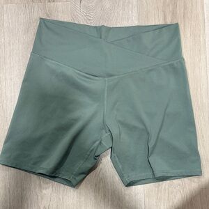 Danskin Olive Green High-Rise Bike Shorts
